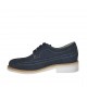 Zapato de sport derby con cordones y decoraciones brogue para hombre en piel nubuk azul - Tallas disponibles:  37, 38, 47