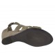 Chaussure ouverte pour femmes avec courroie et strass en nubuck taupe talon compensé 3 - Pointures disponibles:  43