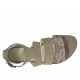 Scarpa aperta da donna con cinturino e strass in nabuk taupe zeppa 3 - Misure disponibili: 43, 45