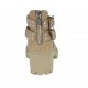 Stivaletto da donna con cerniera, fibbie e borchie in pelle beige tacco 6 - Misure disponibili: 42