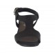 Sandalia para mujer en piel perforada negra con tacon 3 - Tallas disponibles:  32