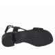 Sandalia para mujer en piel perforada negra con tacon 3 - Tallas disponibles:  32