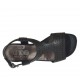 Woman's sandal in pierced black leather heel 3 - Available sizes:  32
