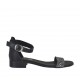 Scarpa aperta da donna in pelle nera con cinturino e strass tacco 2 - Misure disponibili: 32