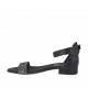Scarpa aperta da donna in pelle nera con cinturino e strass tacco 2 - Misure disponibili: 32