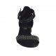 Chaussure ouverte pour femmes en cuir noir avec courroie et strass talon 2 - Pointures disponibles:  32