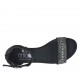 Scarpa aperta da donna in pelle nera con cinturino e strass tacco 2 - Misure disponibili: 32