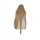 Scarpa aperta da donna con plateau in camoscio beige tacco 13 - Misure disponibili: 31, 32, 42, 46