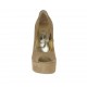 Scarpa aperta da donna con plateau in camoscio beige tacco 13 - Misure disponibili: 31, 32, 42, 46