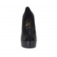 Escarpin à bout ouvert pour femmes avec plateforme en cuir noir talon 13 - Pointures disponibles:  42
