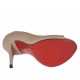 Zapato de salon abierto en punta para mujer con plataforma en piel rosa polvo tacon 10 - Tallas disponibles:  42, 46