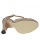 Woman's open shoe with t-strap and platform in powder rose leather and patent leather heel 10 - Available sizes:  31