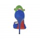Scarpa aperta da donna con cinturino e plateau in camoscio bluette e verde tacco 10 - Misure disponibili: 31