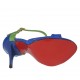 Scarpa aperta da donna con cinturino e plateau in camoscio bluette e verde tacco 10 - Misure disponibili: 31