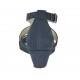 Chaussure ouverte pour femmes avec courroie et strass en nubuck bleu talon compensé 3 - Pointures disponibles:  42