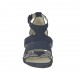 Scarpa aperta da donna con cinturino e strass in nabuk blu zeppa 3 - Misure disponibili: 42