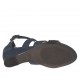 Zapato abierto para mujer con cinturon y estras en nubuk azul cuña 3 - Tallas disponibles:  42