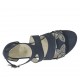 Chaussure ouverte pour femmes avec courroie et strass en nubuck bleu talon compensé 3 - Pointures disponibles:  42
