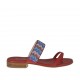 Woman's red open flip-flop mules with multicolored rhinestones heel 2 - Available sizes:  42, 43