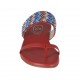 Woman's red open flip-flop mules with multicolored rhinestones heel 2 - Available sizes:  42, 43