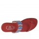 Woman's red open flip-flop mules with multicolored rhinestones heel 2 - Available sizes:  42, 43