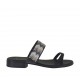 Sabot aperto infradito nero con strass multicolor tacco 2 - Misure disponibili: 42