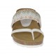 Sabot aperto infradito bianco con strass multicolor zeppa 4 - Misure disponibili: 42