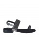 Woman's laminated gunmetal flip-flop sandal with rhinestones heel 2 - Available sizes:  32