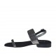 Woman's laminated gunmetal flip-flop sandal with rhinestones heel 2 - Available sizes:  32