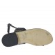 Woman's laminated gunmetal flip-flop sandal with rhinestones heel 2 - Available sizes:  32