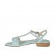 Sandalo da donna con cinturino in camoscio e glitterato verde acqua tacco 2 - Misure disponibili: 32, 42