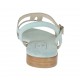 Sandalia brillante con cinturon para mujer en gamuza color aguamarina tacon 2 - Tallas disponibles:  32, 42