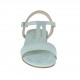 Sandalo da donna con cinturino in camoscio e glitterato verde acqua tacco 2 - Misure disponibili: 32, 42