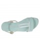 Sandalo da donna con cinturino in camoscio e glitterato verde acqua tacco 2 - Misure disponibili: 32, 42