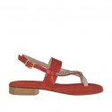 Woman's red glittered thong sandal with rhinestones heel 2