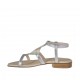 Woman's silver printed sandal with strap and multicolored rhinestones heel 2 - Available sizes:  32