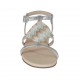 Woman's silver printed sandal with strap and multicolored rhinestones heel 2 - Available sizes:  32