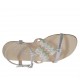 Woman's silver printed sandal with strap and multicolored rhinestones heel 2 - Available sizes:  32