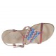 Sandalo da donna stampato rosso con cinturino e strass colorati tacco 2 - Misure disponibili: 32, 42