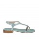 Woman's aquamarine glittered and silver laminated thong sandal heel 2 - Available sizes:  32