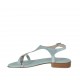 Woman's aquamarine glittered and silver laminated thong sandal heel 2 - Available sizes:  32