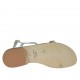 Woman's aquamarine glittered and silver laminated thong sandal heel 2 - Available sizes:  32
