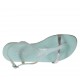 Woman's aquamarine glittered and silver laminated thong sandal heel 2 - Available sizes:  32