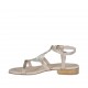 Woman's platinum printed sandal with strap and multicolored rhinestones heel 2 - Available sizes:  32