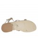 Woman's platinum printed sandal with strap and multicolored rhinestones heel 2 - Available sizes:  32