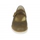 Chaussure pour femmes avec courroie en cuir taupe et gris talon compensé 3 - Pointures disponibles:  45