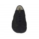 Zapato con cordones para mujer en nubuk y tejido perforado negro cuña 3 - Tallas disponibles:  33, 43