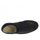 Woman's laced shoe in black nubuck leather and pierced fabric wedge heel 3 - Available sizes:  33, 43