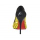 Scarpa aperta da donna in vernice nera e pelle gialla tacco 10 - Misure disponibili: 31, 32