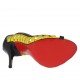 Woman's open shoe in black patent leather and yellow leather heel 10 - Available sizes:  31, 32